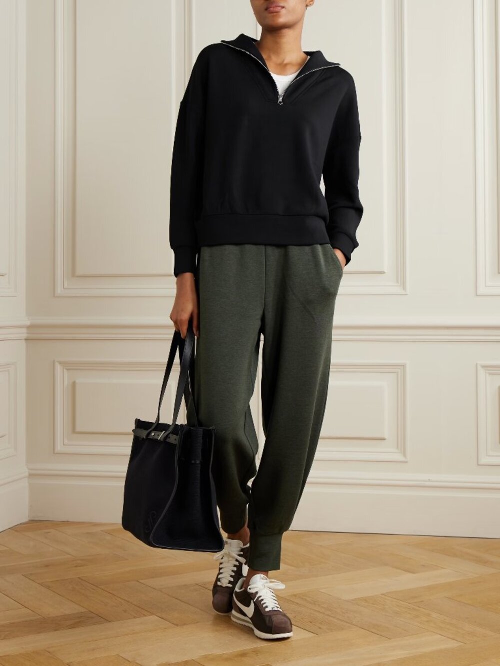 Varley Hawley Half Zip Sweat Black / S